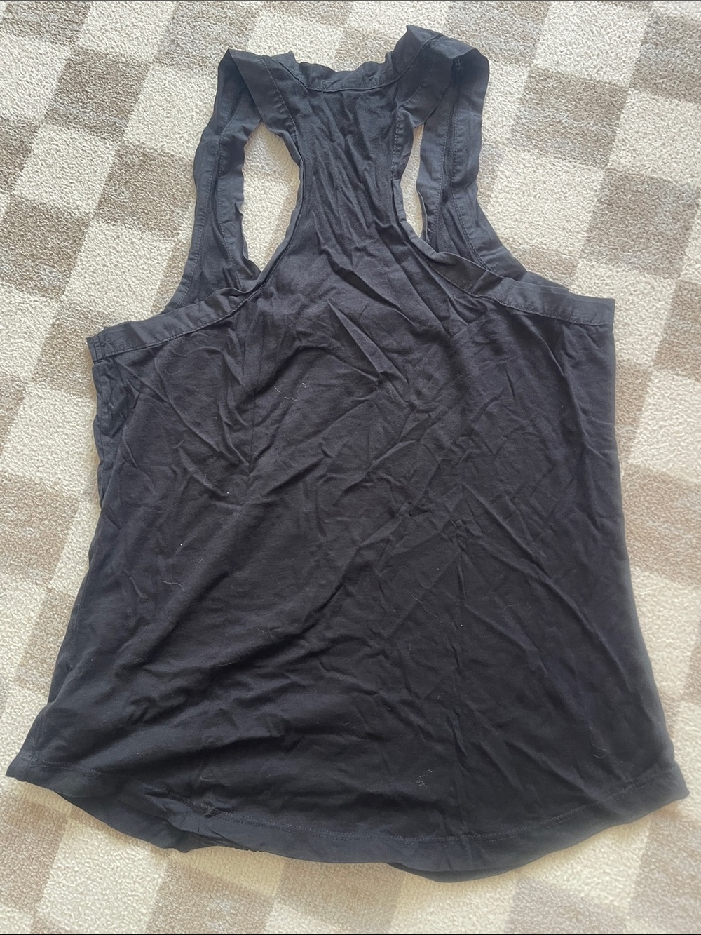 James Perse Black Ruffle Strap Racerback Tank - Picture 6 of 6